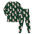 thumbnail image 4 of Xyant Kid Christmas Pajamas, Boys Girls Long Sleeve Soft Cotton Pjs Set Toddler 2 Piece Sleepwear Size 8-9 Years, 4 of 7