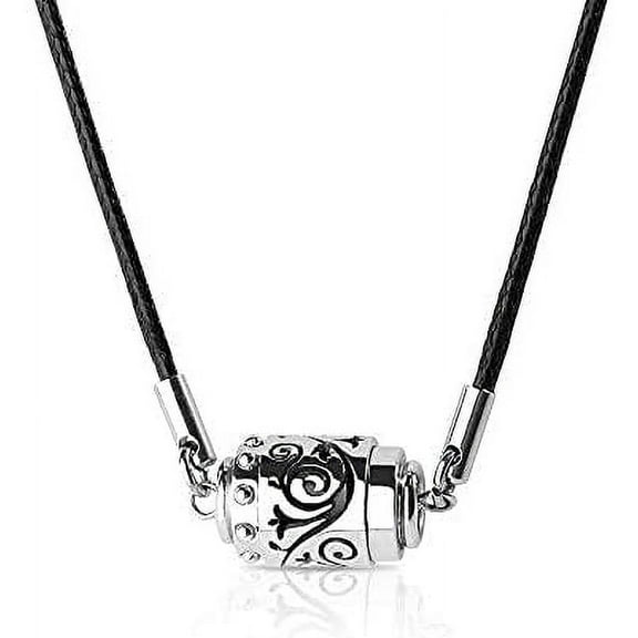 Diffuser Necklace Pendulum Pattern Aroma Necklace with Black Rope Adjustable Locket Pendant Diffusing Necklaces For Men & Women