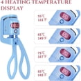 thumbnail image 2 of Rizador de pestañas calentado, 4 pantallas de temperatura de calentamiento Rizador de pestañas calentado recargable, para pestañas rizadas de larga duración (azul), 2 of 5