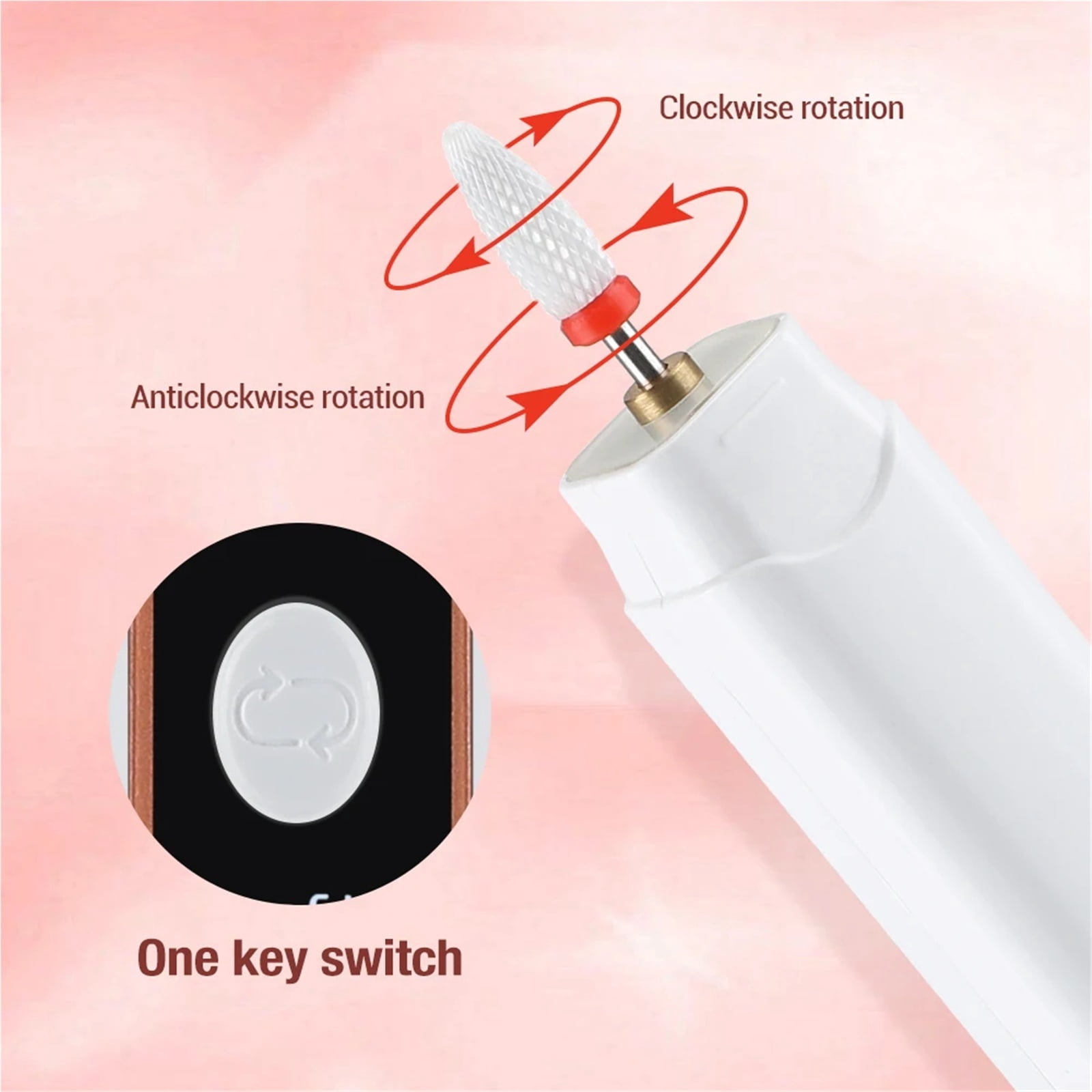Professional Electric Nail Polisher Drill Bits Manicure Machine with Art Sanding File Pen Dead Skin Removal And Polishing Tool