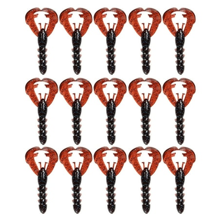 ziertyon 15Pcs 1.57inch/0.45G 2.36inch/1.56G TPE Crayfish Soft Lure Reflective Sequins Realistic Artificial Soft Lobster Bait Outdoor Freshwater Saltwater Fishing Accessories