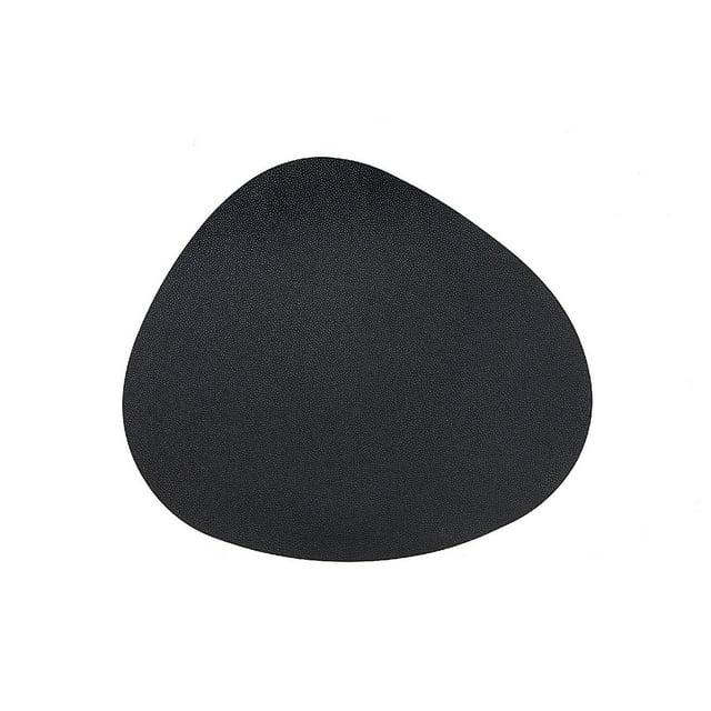 IH Casa Decor Reversible Pleather Pebble Placemat Black - Set of 12