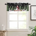 thumbnail image 7 of Snowman Merry Christmas Kitchen Curtains and Valances Set, Black Winter Socks Xmas Tree Rod Pocket Window Valance 18 Inch Window Curtain Panels for Living Room Bedroom Laundry, 27.5x36in, 3 Pieces, 7 of 7