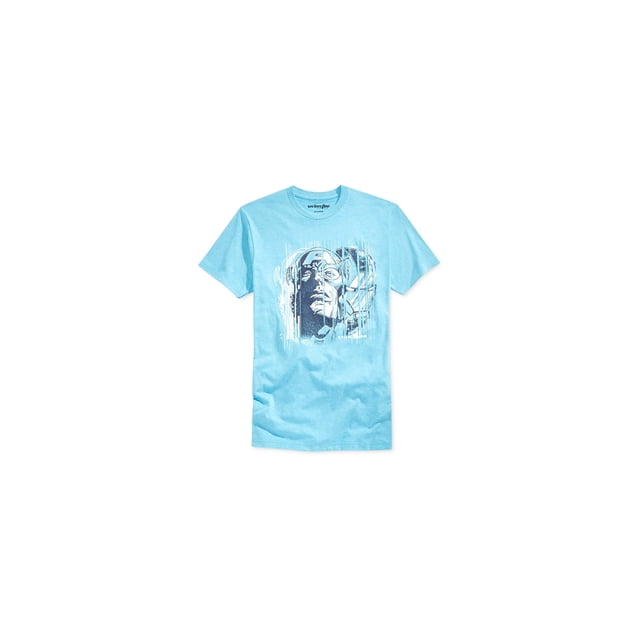 Mighty Fine T-Shirt Graphique pour Hommes Capt. America & Iron Man, Bleu, Moyen