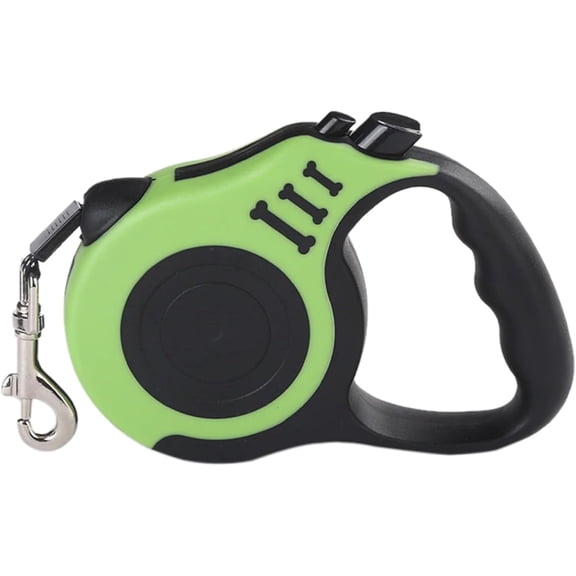 PUPIX Retractable Dog Leash Automatic Pet Walking Lead with Brake Lock System Durable Nylon Tape Ergonomic Handle Clip Belt for Small Medium Large Dogs, 16.5ft (Green)