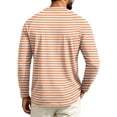thumbnail image 4 of Dwelliawo Men's Casual Striped Athletic T-Shirts Basic Crewneck Long Sleeve Stretch Pullovers Outdoor Workout Tee Tops Earthy Yellow S, 4 of 4