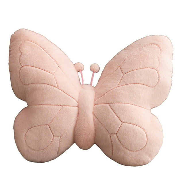 kurtrusly Visual Effects With Unique Butterfly Bow For Study Rooms And Photo Props Soft And Skin-friendly Butterfly Throw Pillow pink