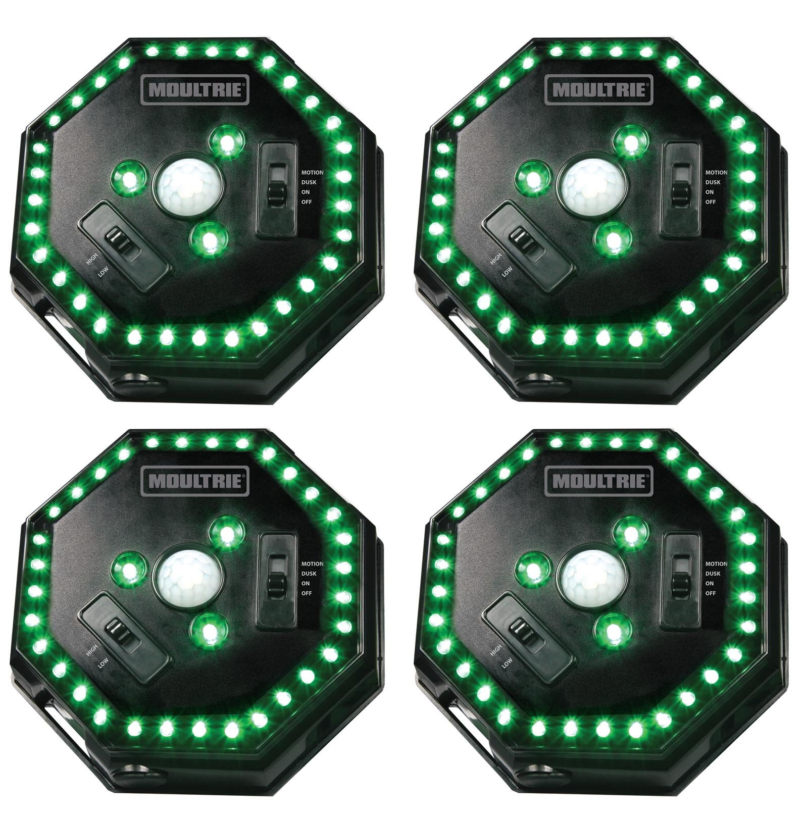 (4) MOULTRIE MotionActivated LED Feeder Hog Lights w/ 30FT Radius
