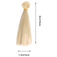 thumbnail image 2 of 5 pelucas de pelo liso de 15 cm resistentes al calor, hechas a mano, para muñecas, extensiones de pelo de trama para proyectos escolares en casa (caqui oscuro), 2 of 6