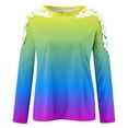 thumbnail image 3 of KBODIU Women's Classic Soild Print Pullover Tunic Tops Oversized Casual Basic Long Sleeves Lace Patchwork T-Shirts Round Neck Loose Fit Blouses Sweatshirts Plus Size, 3 of 5