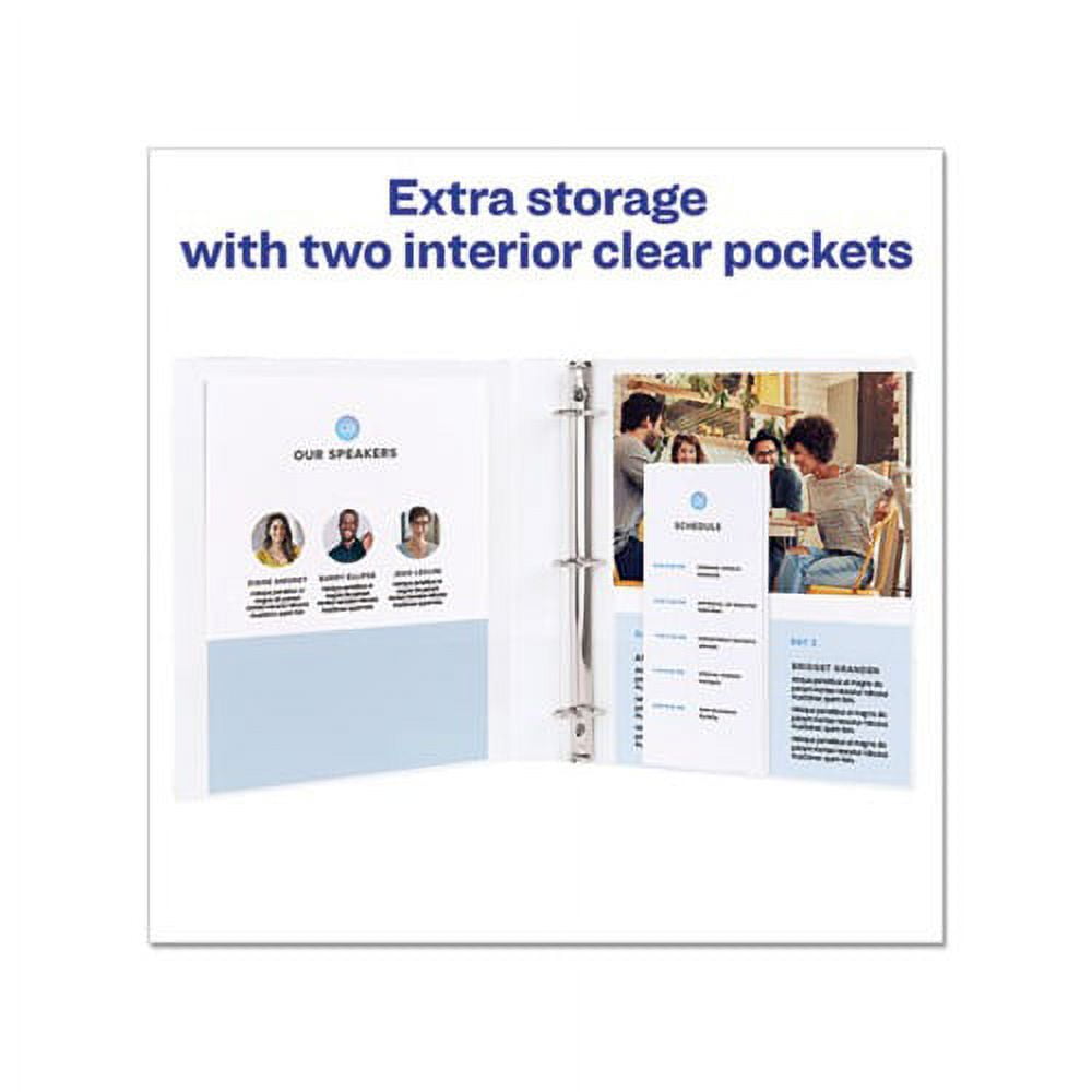 Legal Durable View Binder with Round Rings 3 Rings, 1" Capacity, 14 x 8.5, White