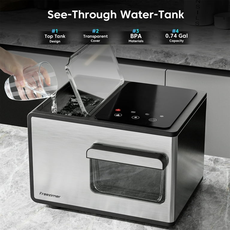 Freezimer Dreamice X3, Nugget Ice Maker Machine Countertop Sonic Ice Kid  Friendly, Pebble Ice Maker Chewable Soft Ice, Self Cleaning Pellet Ice  Makers, 40lbs/24h Royal Silver / Piano Black