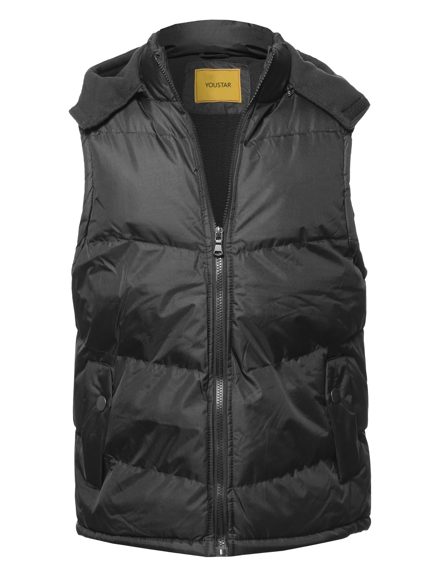 FashionOutfit Men's Casual Detachable Hood Puffer Vest