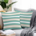 thumbnail image 2 of Turquoise S Khaki Tripe Outdoor Pillow Covers Set of 2 Abstract Waterproof Throw Pillow Case Decorative Square Cushion Cover for Patio Couch Garden Balcony, 26"x26", 2 of 9