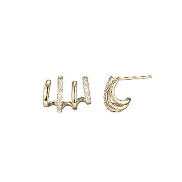 Diamondlite Cubic Zirconia 4-in-1 Illusion Earrings - Gold