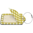 thumbnail image 2 of Disketp 1 Luggage Tag for Suitcase,Yellow Checkboard Leather Baggage Tag with Stainless Steel Loop Privacy Cover for Women Men Girls, 2 of 5
