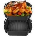 thumbnail image 2 of MesaSe 2Pcs Air Fryer Silicone Pot avec Poignée Réutilisable Air Friteuse Doublure Résistant à la Chaleur Air Friteuse Panier en Silicone Plateau de Cuisson Carré Air Fryer Accessoires Doublures Cuisson Pan, 2 of 6