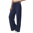 thumbnail image 4 of SWQZVT Women's Summer Palazzo Pants High Waisted Wide Leg Drawstring Flowy Beach Lounge Pants with Pockets, 4 of 8