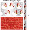 thumbnail image 4 of Christmas Wrapping Paper Roll - 17IN X 33FT - Silver Gift Wrap Paper Featuring Santa Claus Snowflake HO Reversible Gold Merry Christmas for Kids, Holiday, New Year, 4 of 13