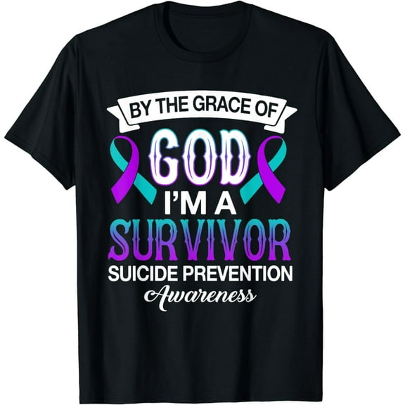 I’m A Survivor Suicide Prevention Teal & Purple Ribbon Gifts T-Shirt