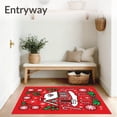 thumbnail image 3 of ODIKA 2'x3' Machine Washable Non-Slip Area Rug, Magical Gingerbread Hideaway Amongst Snow Crystals And Sweet Holiday Icons High Traffic Rug with Pad, Red, 631058, 3 of 8