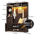 thumbnail image 2 of ChVans 75''H LED Farmhouse Hall Tree with Bench and Shoe Storage, Brown Hall Tree with Storage Bench, 16 Shoe Cabinet, Umbrella Holder&Sock Storage Drawer, Mudroom, Hallway, Entryway Furniture, 2 of 7