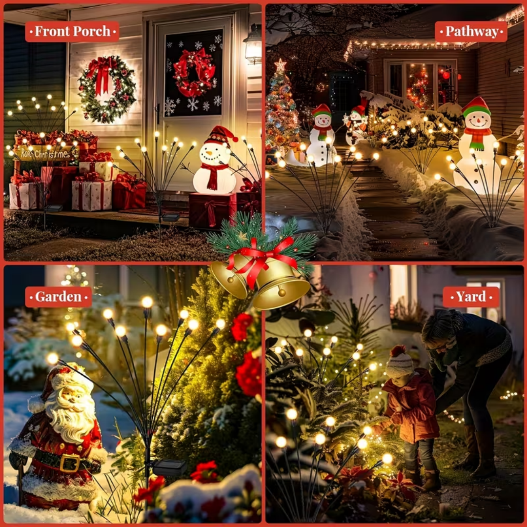 10 Solar Garden Lights Outdoor, Firefly Solar Lights, Wind Swing, Ip4x Waterproof Solar Outdoor Lights, Suitable For Courtyard Garden Decoration, Parties, Christmas Decoration (Warm White)