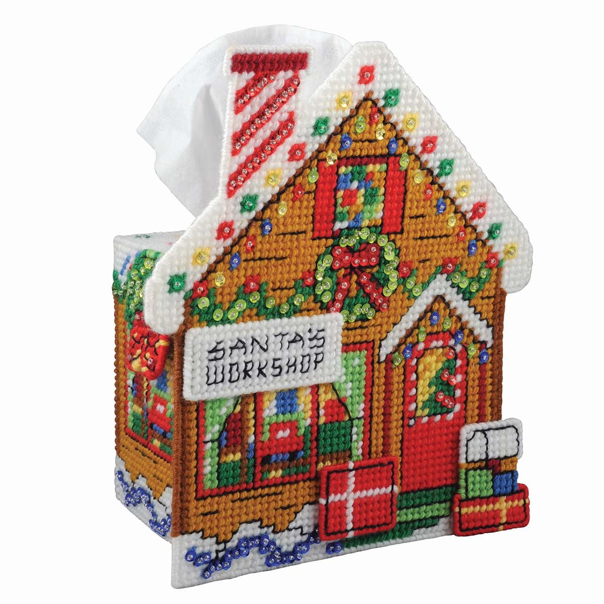 Herrschners® Santa's Tissue Box Plastic Canvas Kit Walmart
