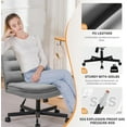 thumbnail image 6 of COMHOMA Armless Office Desk Chair with Wheels, PU Leather Padded Cross Legged Office Chair, Modern Swivel Vanity Chair Height Adjustable Wide Seat Computer Task Chair, Gray, 6 of 9