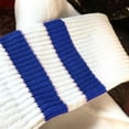 thumbnail image 3 of Couver Unisex Cushioned Striped Athletic Crew Socks 2-Pack White Blue Size 9-11, 3 of 7