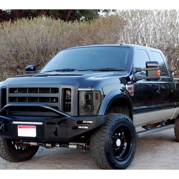 Fit 2008-2010 Ford F250 F350 F450 Super duty Smoke LED Bar Projector Headlights