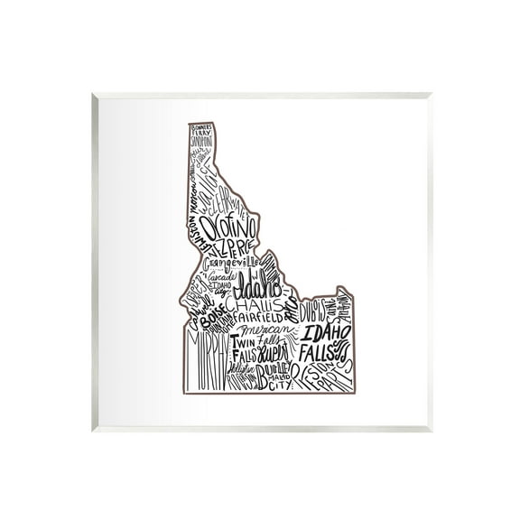 Stupell Industries Idaho State Shape Typography Cities Graphic Art Unframed Art Print Wall Art, Design by The Saturday Evening Post