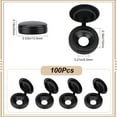 thumbnail image 2 of 1 Box 100Pcs Plastic Hinged Screw Covers Caps 0.22"/5.5mm Screw Snap Caps Folding Shutter Decorative Washer Cover Flip Tops for Covering Screw Heads Screw Protection Furniture Black, 2 of 6
