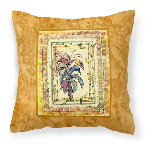 Carolines Treasures 8615PW1414 Palm Tree Fabric Decorative Pillow 14HX14W multicolor