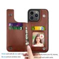 thumbnail image 2 of Njjex For Apple iPhone 15,15 Pro,15 Plus,15 Pro Max 5G Wallet Case, iPhone 15 Pro 6.1" PU Leather Case,Luxury Slim Folio Flip Kickstand Shockproof Cards Holder Wallet Case Cover -Brown, 2 of 8