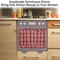 thumbnail image 4 of BBilaBu Checkered Oven Skirt for Farmhouse Kitchen Decor, Stove Cover Skirt with Ribbon Ties, Drill-Free Installation, 4 of 7