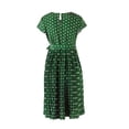 thumbnail image 5 of Seyurigaoka Summer Family Matching Dress, Mother and Daughter Short Sleeve Waist Tie Dots Print Dress, 5 of 9