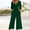 Green, variant on Women's Casual Jumpsuits 2025 Summer Trendy Wrap V Neck Short Sleeve Wide Leg Pants Elegant Loose Rompers Outfits with Pockets Overalls for Women Loose Casual Short Sleeved Jumpsuit