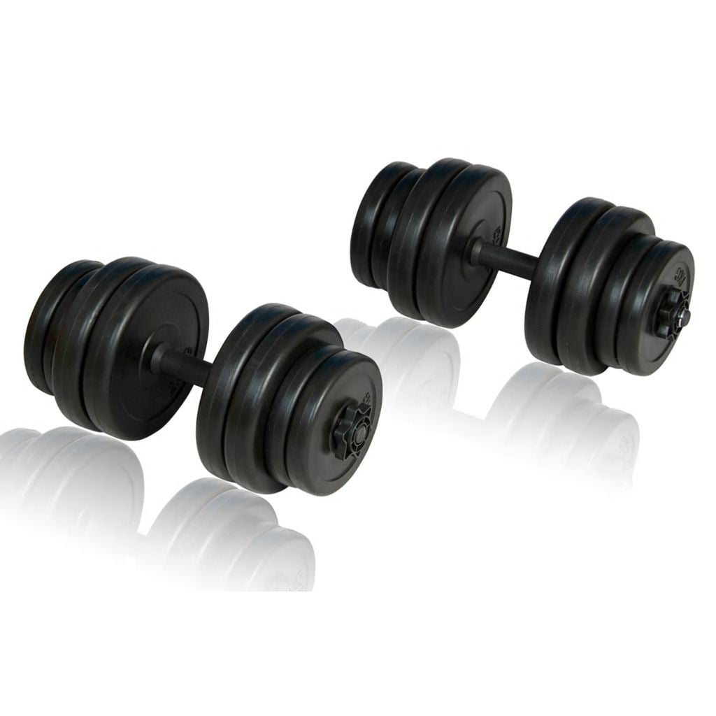 Totall 66 LB Weight Dumbbell Set Cap Gym Barbell Plates Body Workout US 