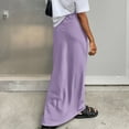 thumbnail image 4 of Homenesgenics Skirt for Women Long Fashion Women Solid Color Skirt Satin Finish Sagging Sensation Fish Tail Longuette Satin Skirt Long Skirts Purple XL, 4 of 4