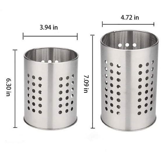 Stainless Steel 2-Pack Kitchen Utensil Organizer, （7.09" x 4.72" & 6.30" x 3.94"）.