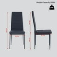 Black Leather Dining Chairs Modern PU Upholstered Kitchen & Dining Room