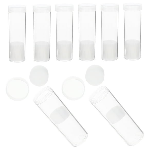FOMIYES 10pcs Coin Tubes Coin Storage Holder Collectibles Clear Coin Container for Collectors
