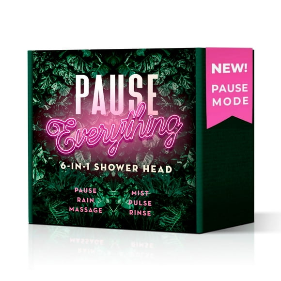 Winthorpe Pause Everything Shower Head with 6 Settings including Trickle Mode, High Pressure, and Mist, Chrome Color