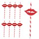 thumbnail image 5 of CRILSTYLEO 40Ud Pajillas De Papel Rojas Decorativas Con Para Bebidas En Fiestas, 5 of 8