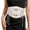 White, variant on YM YOUMU Goth Punk Lace up Waist Corset Belt for Women Faux Leather Wide Elastic Waistband Belts
