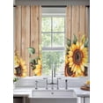 thumbnail image 3 of Pastoral Sunflower Sheer Curtains 63 inches Long 2 Panels Set Country Foral Vintage Board Background Sheer Window Curtain Rod Pocket Voile Drapes for Living Room/Bedroom, Each 52" W x 63" L, 3 of 7