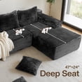 thumbnail image 3 of Kelyda 105" Modular L-Shaped Cloud Sofa, Plush Boneless Sectional with Deep Seats Chaise Corduroy Fabric, Gray, 3 of 9