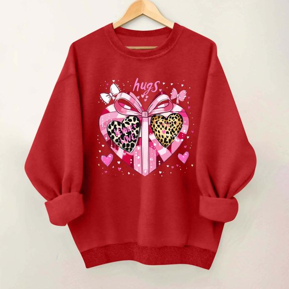 Yteetum Women's Chirstmas Crewneck Sweatshirts Oversized Graphic Printed No Hood Sweatshirt Women Casual Round Neck Loose Lightwieght Comfy Long Sleeve Hoodless Sweatshirts
