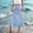 Dresses-650Light Blue, variant on LEKWK Womens Floral Skirt High Waisted Midi Skirt Ruffle Hem Floral Skirt Gingham Plaid Pattern Casual Summer Beach Vacation Daily Outfit
